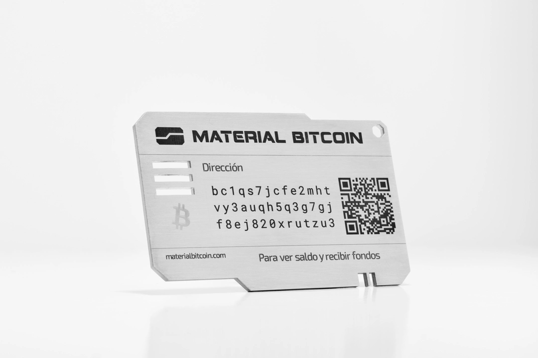 Anverso de material bitcoin